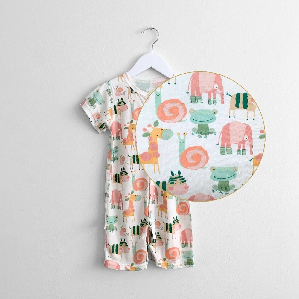NWT Cute Animal Characters Baby Romper Shorts Sleep N' Play One-Piece PJ's 6-9M